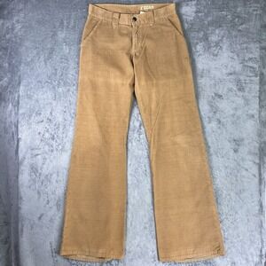 Rogan NYC Pants Womens 26 Tan‎ Corduroy Flared Wide Leg Flap Pockets Made In USA